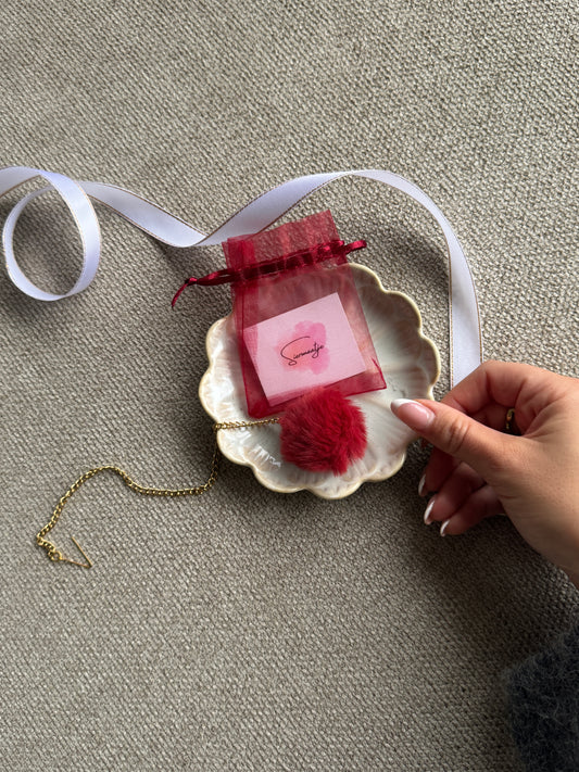 Siermaatje Goud met Bordeaux rood | Armband Hulpmiddel