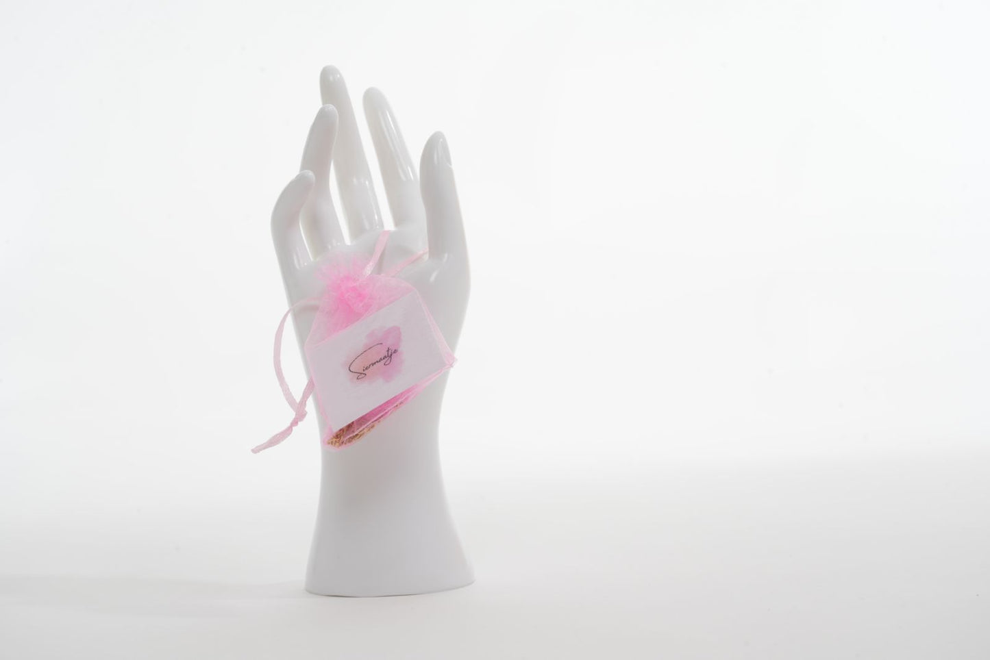 Siermaatje Goud met Felroze | Armband Hulpmiddel