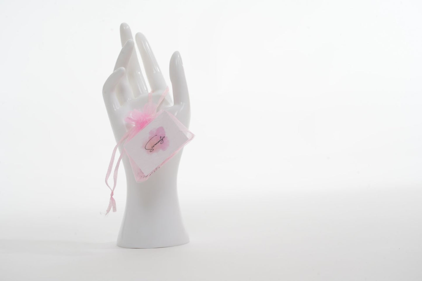 Siermaatje Zilver met Lichtroze | Armband Hulpmiddel