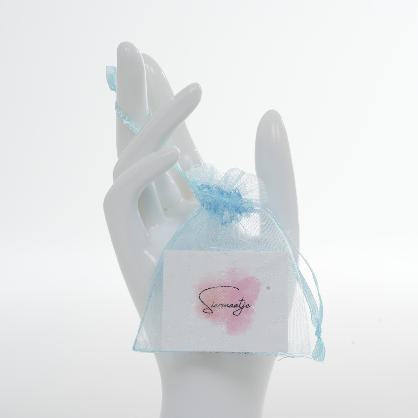 Siermaatje Zilver met Blauw | Armband Hulpmiddel