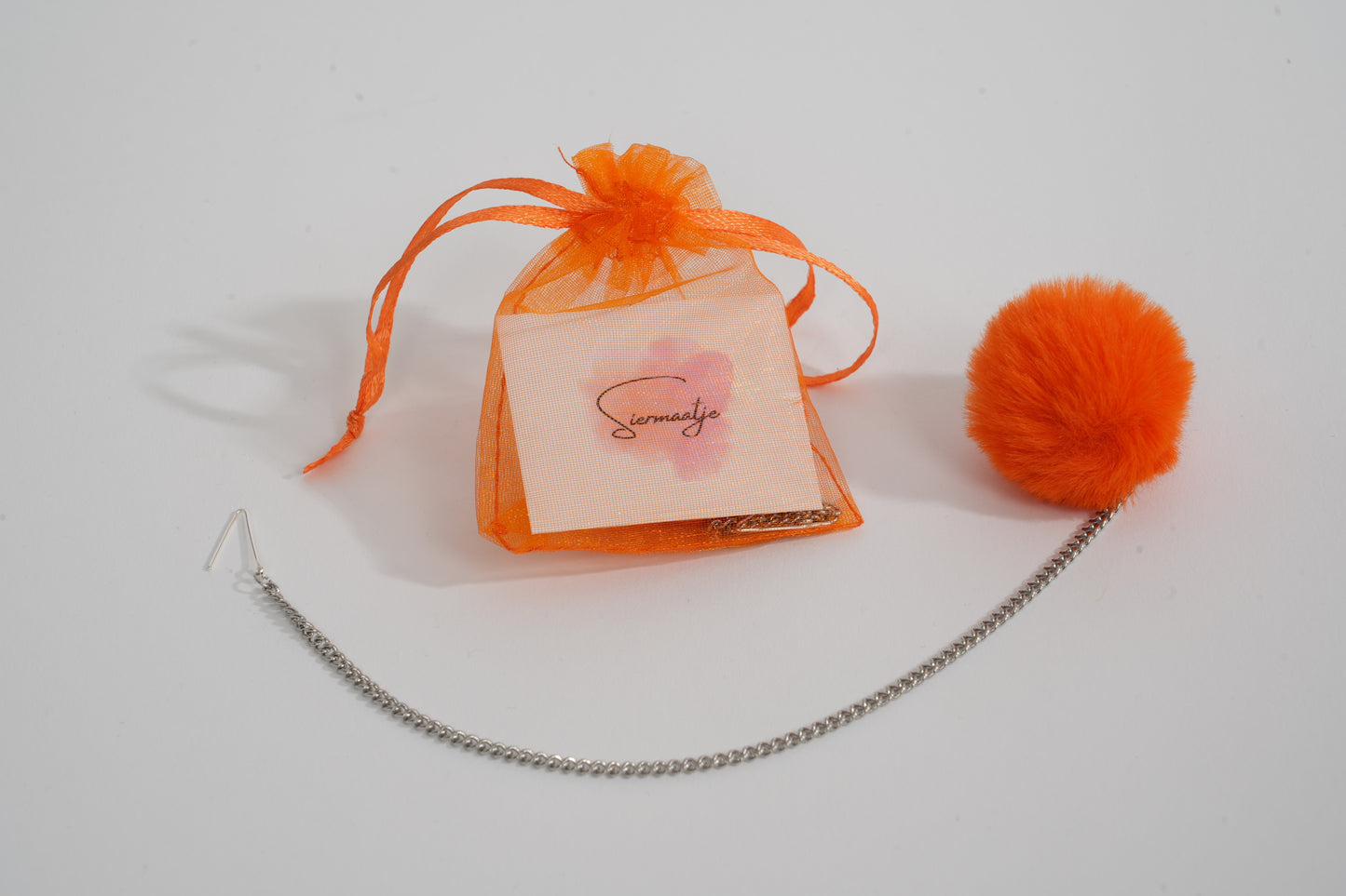 Siermaatje Zilver met Oranje | Armband Hulpmiddel